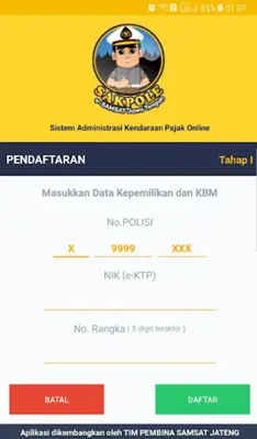 SAKPOLE e-SAMSAT JATENG android App screenshot 3